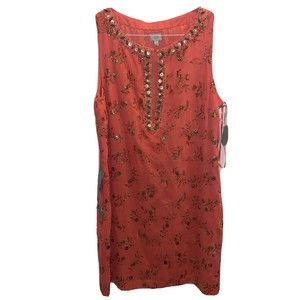Pearl by Georgina Chapman of Marchesa Peach Gold  Beaded Embellished Dress 12